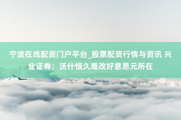 宁波在线配资门户平台_股票配资行情与资讯 兴业证券:沃什恒久难改好意思元所在