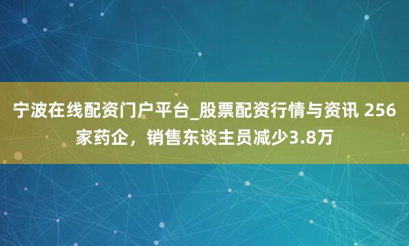 宁波在线配资门户平台_股票配资行情与资讯 256家药企，销售东谈主员减少3.8万