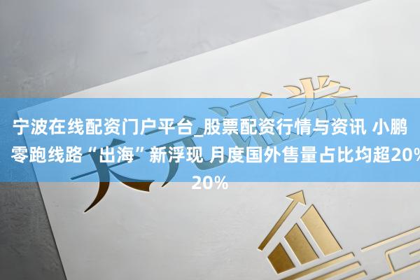 宁波在线配资门户平台_股票配资行情与资讯 小鹏、零跑线路“出海”新浮现 月度国外售量占比均超20%
